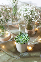 Table decorations for a wedding