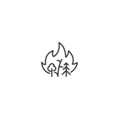 Fire forest. Vector icon template