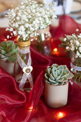 Table decorations for a wedding