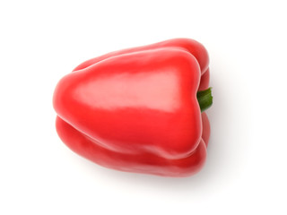 Red pepper isolated on a white. Top view