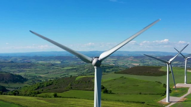 parc &eacute;olien, vue a&eacute;rienne- &eacute;nergie renouvelable