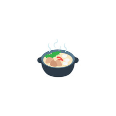 Shallow Pan of Food Flat Vector Icon. Isolated Dish, Healthy Eating Emoji Illustration