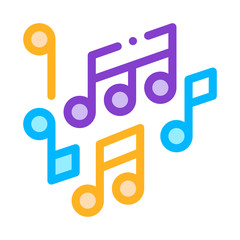Melody Music Mono And Treble Notes Vector Icon Thin Line. Microphone And Dynamic, Concert And Theater, Opera And Karaoke Music Concept Linear Pictogram. Illustration