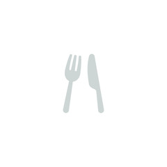 Fork and Knife Flat Vector Icon. Isolated Fork and Knife Emoji Illustration