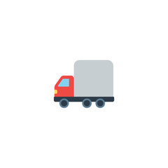 Delivery Truck Flat Vector Icon. Isolated Freight Van, Cargo Truck Emoji Illustration