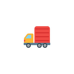 Articulated Lorry Flat Vector Icon. Isolated Delivery Truck, Cargo, Van Emoji Illustration