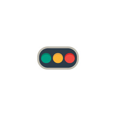 Traffic Light Flat Vector Icon. Isolated Stoplight Road Sign Illustration Symbol - Vector