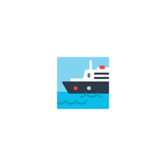 Obraz premium Cruise Flat Vector Icon. Isolated Passenger Ship, Ferry Illustration Symbol - Vector
