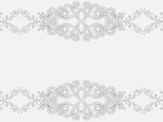 Classic invitation template with the victorian pattern. Classic vintage vignette. Vintage decorative element. Victorian royal texture. Baroque texture pattern vector