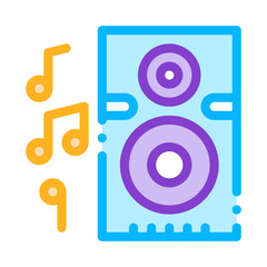 Musical Dynamic Device For Listening Songs Vector Icon Thin Line. Microphone And Dynamic, Concert And Theater, Opera And Karaoke Concept Linear Pictogram. Illustration