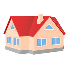 Private cottage. House with red roof