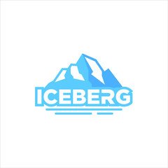 simple iceberg logo mountain nature vector design template. landscape icon or sticker label inspiration
