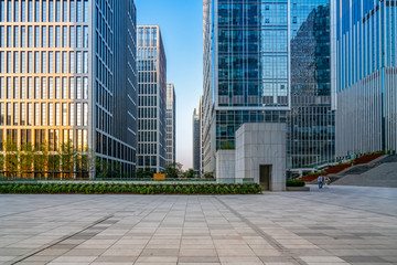 Fototapeta na wymiar Modern Architecture Office Building in Jinan Financial District