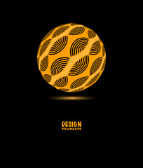 japanese style graphic ball orange black