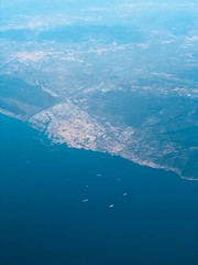Fototapeta na wymiar aerial view of island in sea