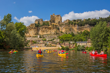 kayaking on the Dordogne - obrazy, fototapety, plakaty