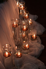 Candles as decor at a wedding reception