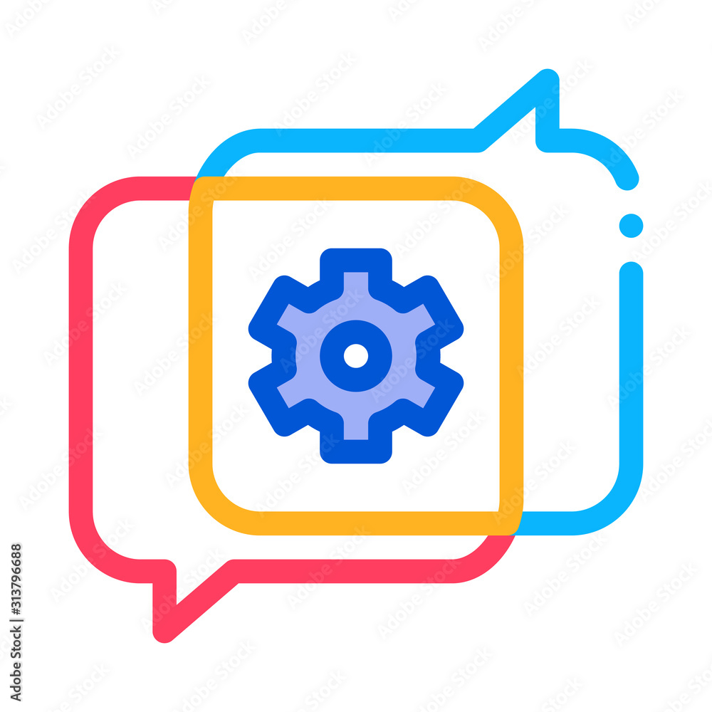 Poster gear in quotation frame agile element vector icon thin line. agile rocket and document, sandglass an