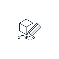 3D designing creative icon. From Augmented Reality icons collection. Isolated 3D designing sign on white background