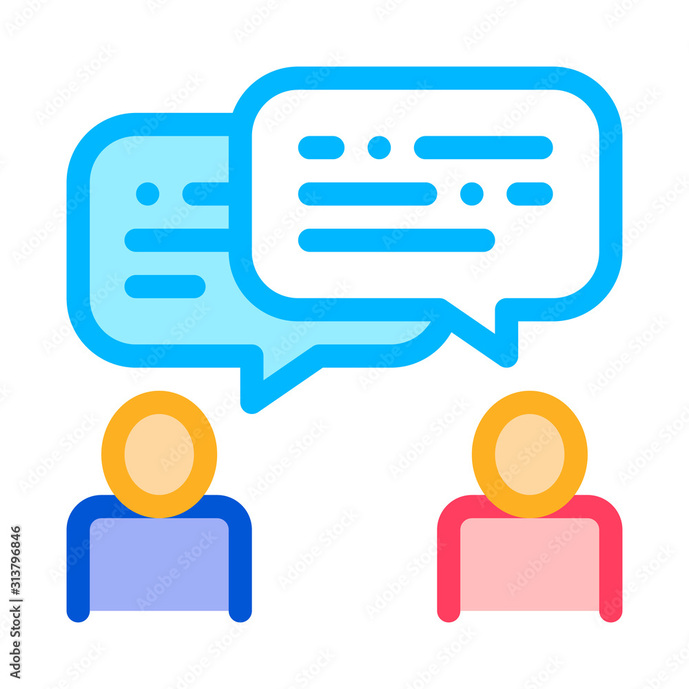 Poster human silhouettes speaking agile element vector icon thin line. agile rocket and document, gear and 