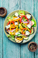 Grilled vegetables salad on plate