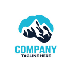 Modern brain mountains and medicine logo
