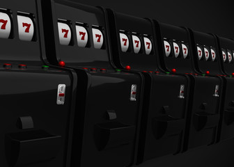 Slot Machine Casino Retro Style 777 One Arm Gambit 3D Render