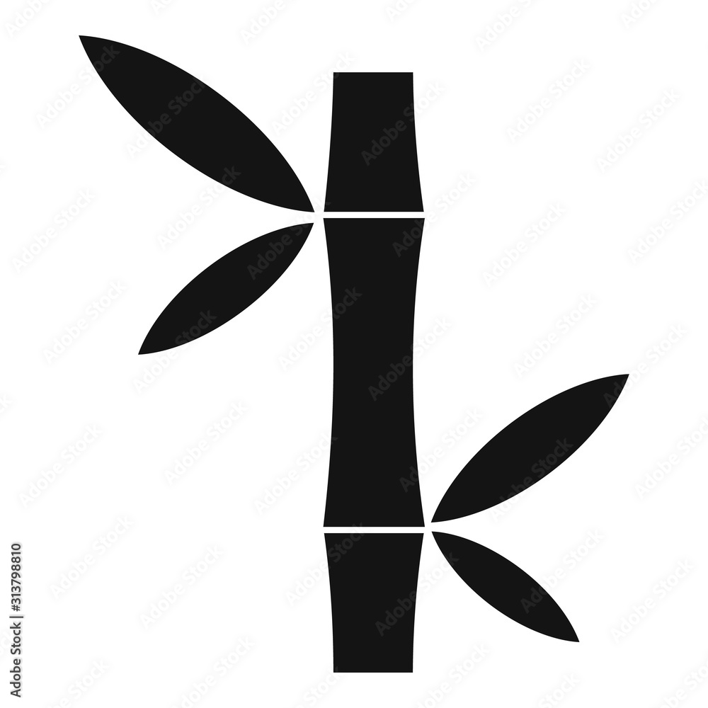 Sticker bamboo plant icon. simple illustration of bamboo plant vector icon for web design isolated on white 