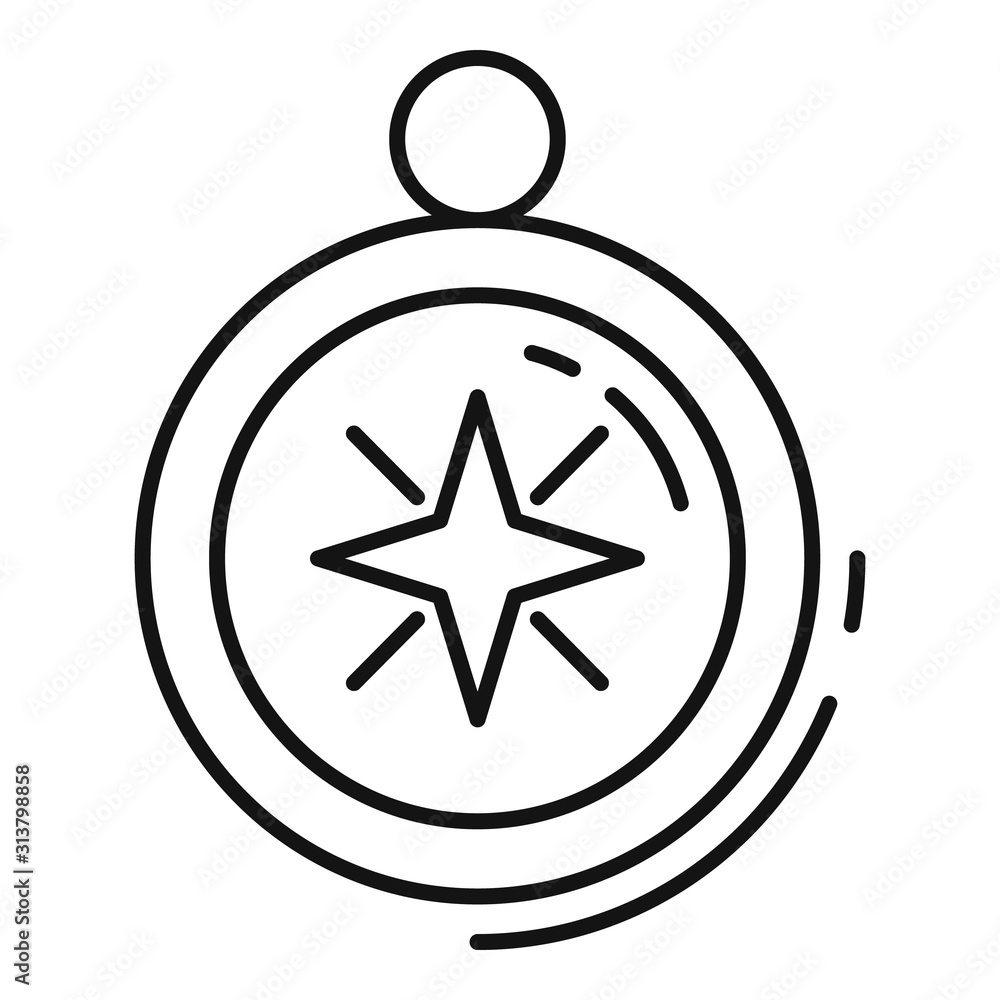 Aufkleber quest compass icon. outline quest compass vector icon for web design isolated on white background