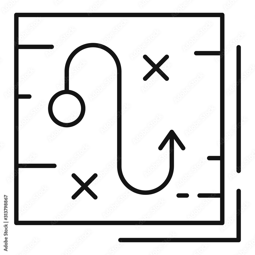 Poster quest map icon. outline quest map vector icon for web design isolated on white background