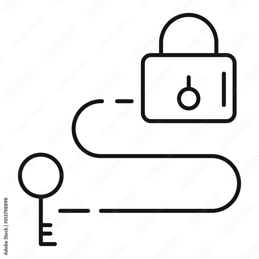 Aufkleber padlock key quest icon. outline padlock key quest vector icon for web design isolated on white backg