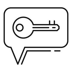 Quest key chat icon. Outline quest key chat vector icon for web design isolated on white background