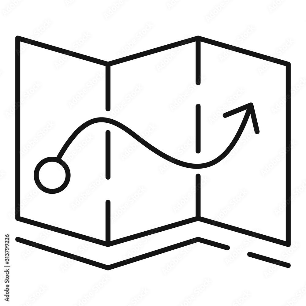 Poster quest route map icon. outline quest route map vector icon for web design isolated on white backgroun