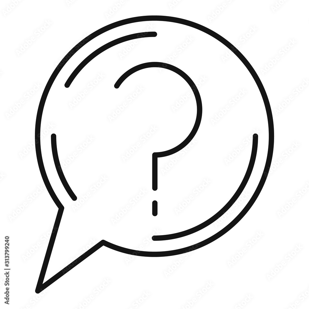 Poster quest bubble icon. outline quest bubble vector icon for web design isolated on white background