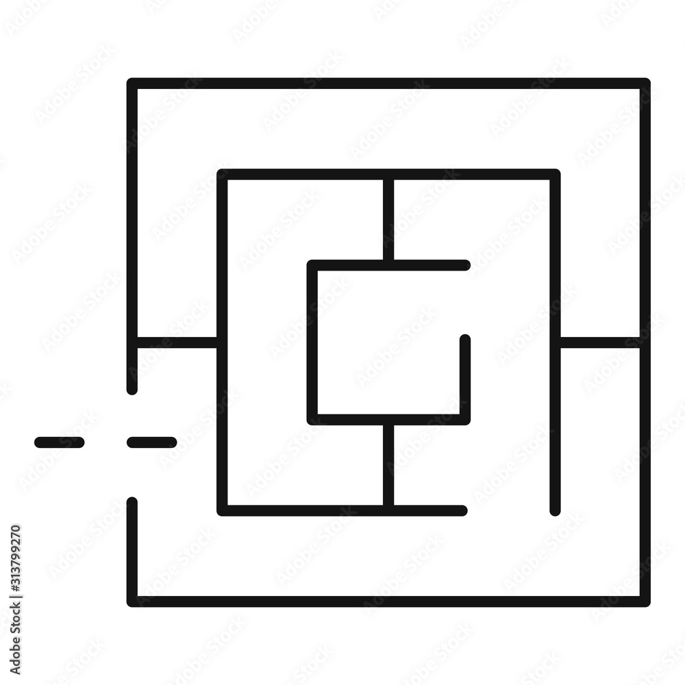 Poster quest labyrinth icon. outline quest labyrinth vector icon for web design isolated on white backgroun