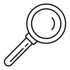 Magnifier icon. Outline magnifier vector icon for web design isolated on white background
