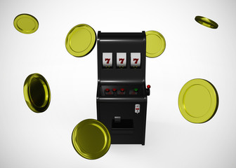 Slot Machine Casino Retro Style 777 One Arm Gambit 3D Render