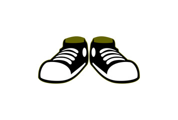 Vector of black casual shoes design eps format