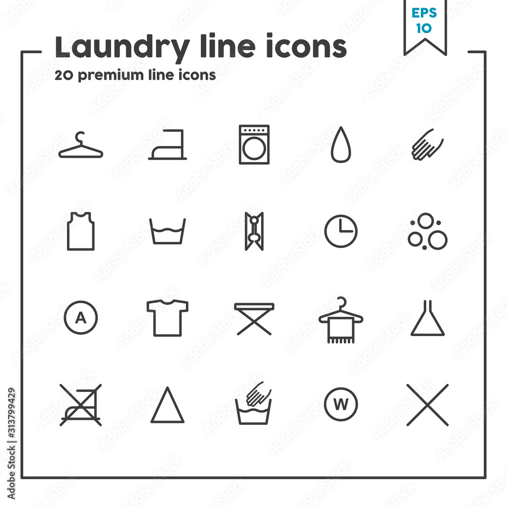 Poster laundry thin line icon. vector illustration symbol elements for web design and apps..