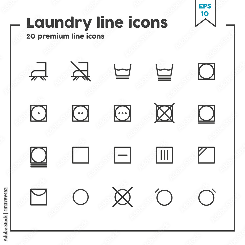 Poster laundry thin line icon. vector illustration symbol elements for web design and apps..