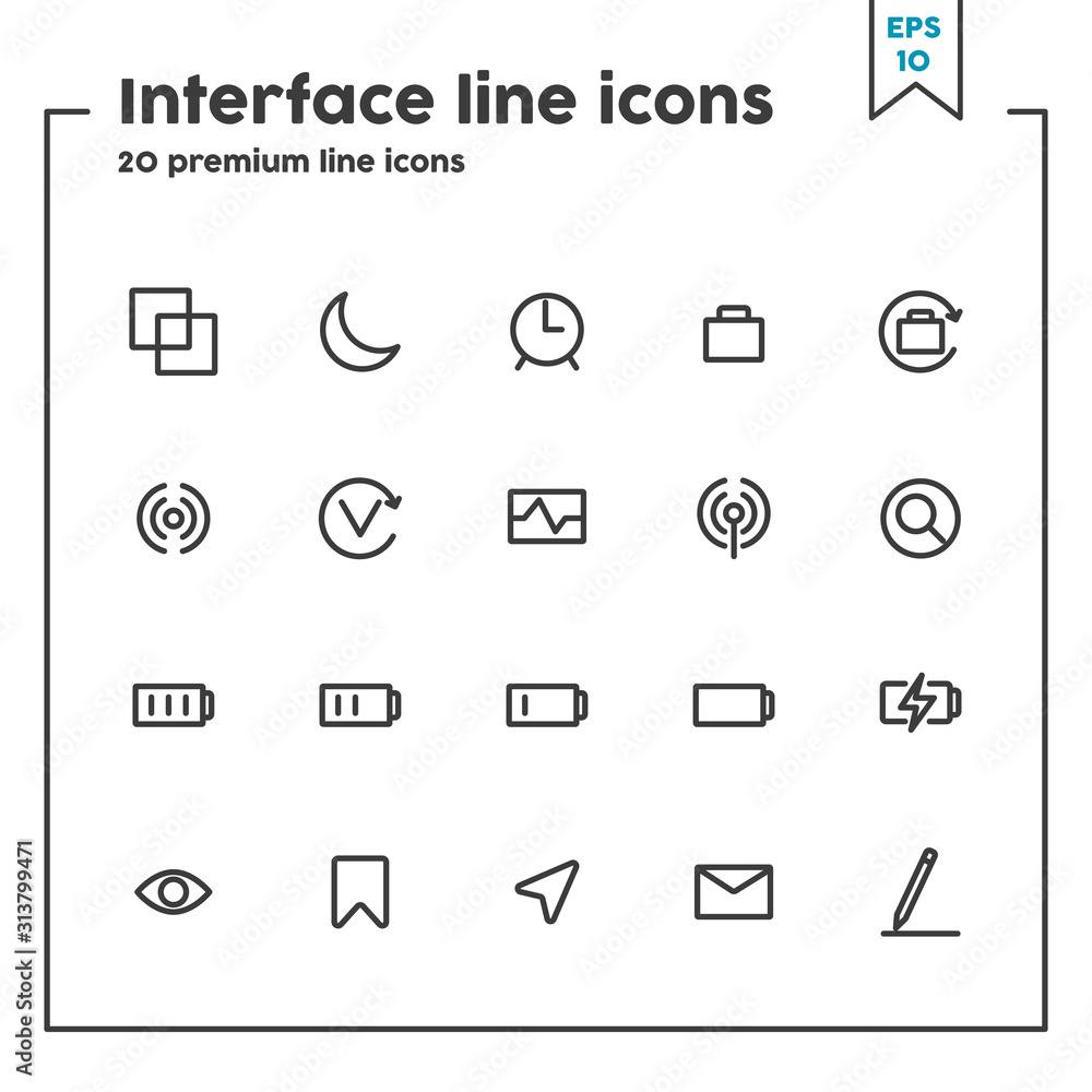 Fototapete Interface thin line icon. Vector illustration symbol elements for web design and apps.