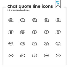 Chat quote thin line icon. Vector illustration symbol elements for web design and apps.