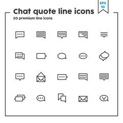Chat quote thin line icon. Vector illustration symbol elements for web design and apps.