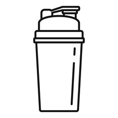 Protein shaker icon. Outline protein shaker vector icon for web design isolated on white background