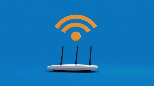 3D Animation of Wireless Router sending Wi-Fi signal
