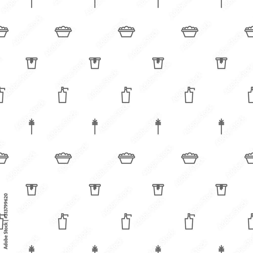 Poster cleaning service pattern. thin line vector elements.