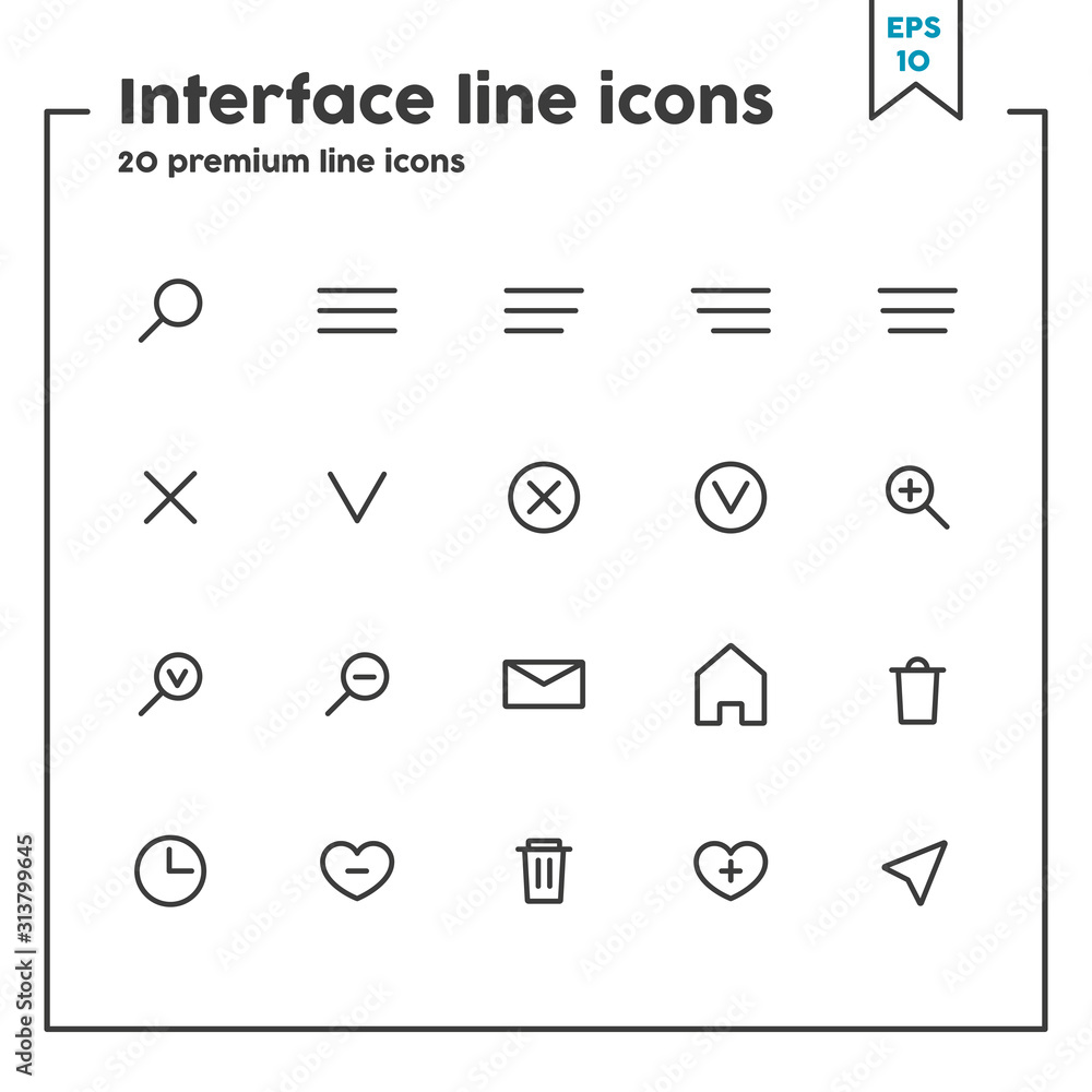 Poster interface thin line icon. vector illustration symbol elements for web design and apps.