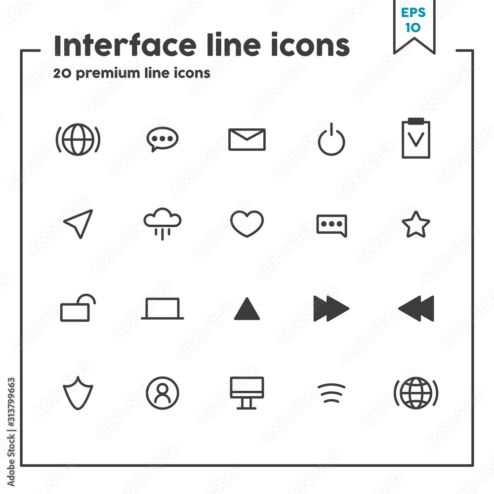 Poster interface thin line icon. vector illustration symbol elements for web design and apps.