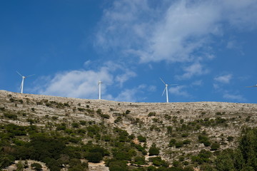 wind turbines on the hill
