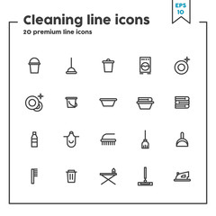 Cleaning thin line icon. Concept of cleaning service. Vector illustration symbol elements for web design and apps..